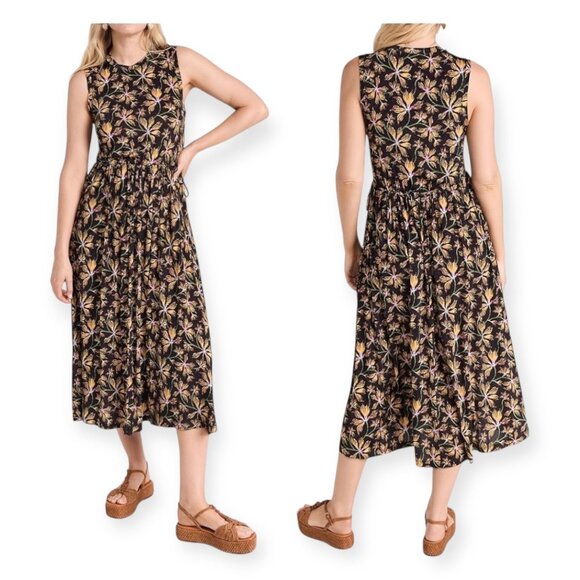 Ulla Johnson Clea Dress Maple Floral Jersey Midi S NWT $550 - Picture 2 of 16